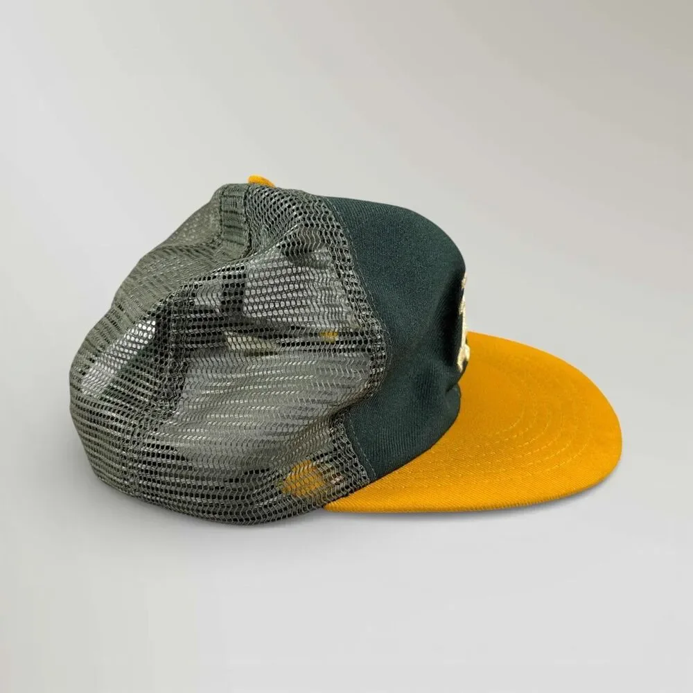 Vtg Oakland A's Athletics Annco Trucker Mesh Cap Hat Snapback Made In USA MLB